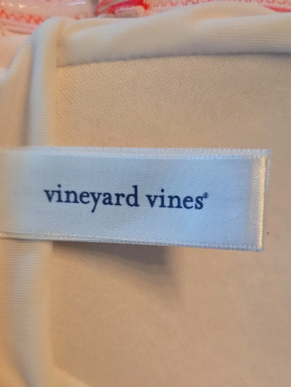 Vineyard Vines Pink and White Striped Bandeau Bikini Top with Front Tie